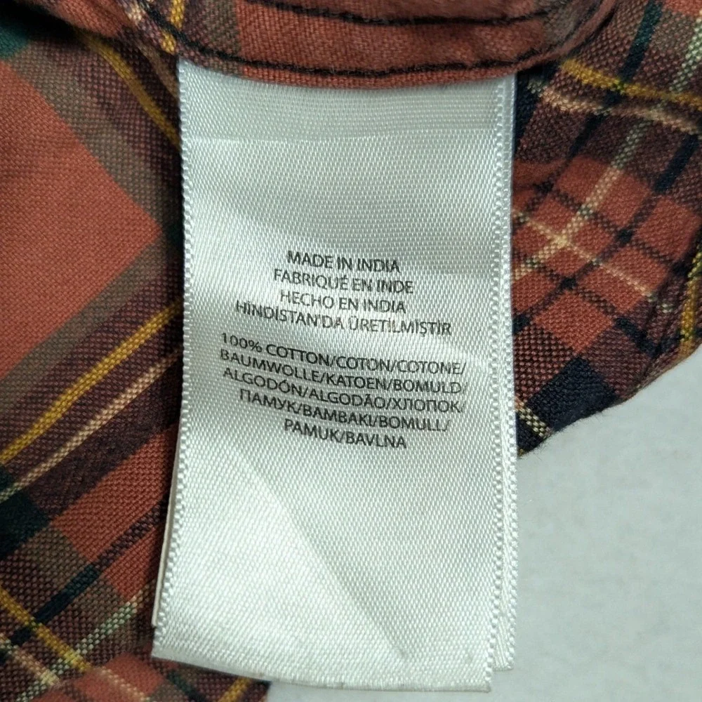 Polo Ralph Lauren Mens 4XB Plaid Button‎ Down Shirt Rust Orange Green Cotton L/S